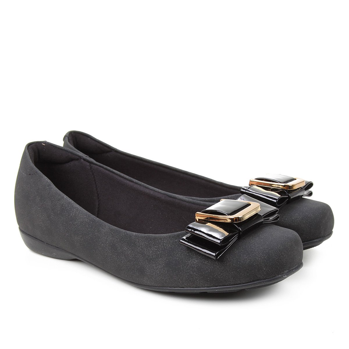 Sapatilha Modare Laço Fivela Feminina - Preto Menor preço em Sapatilha Modare Laço Fivela Feminina - Preto