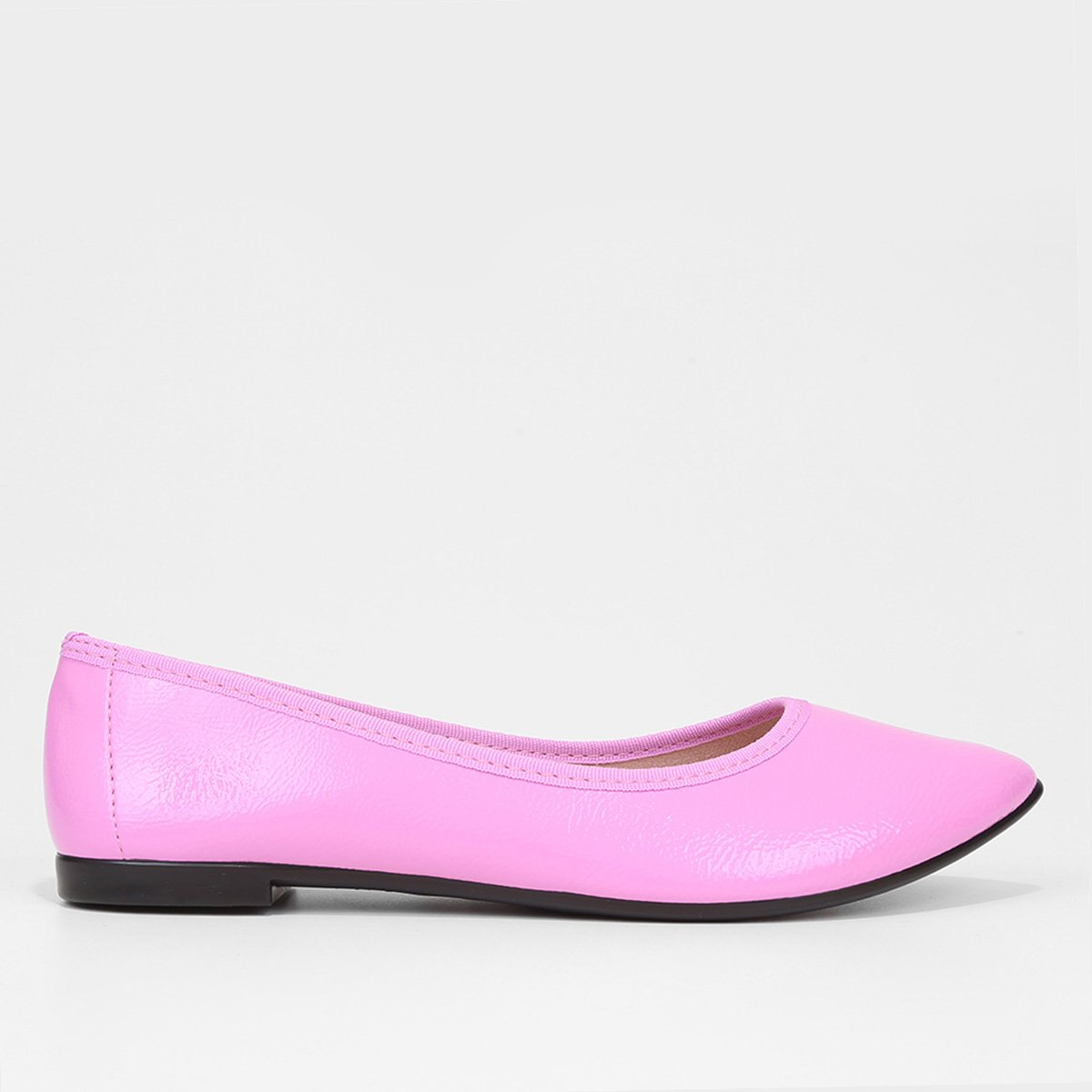 Sapatilha Moleca Bico Fino Alto Brilho Feminina - Pink Menor preço em Sapatilha Moleca Bico Fino Alto Brilho Feminina - Pink
