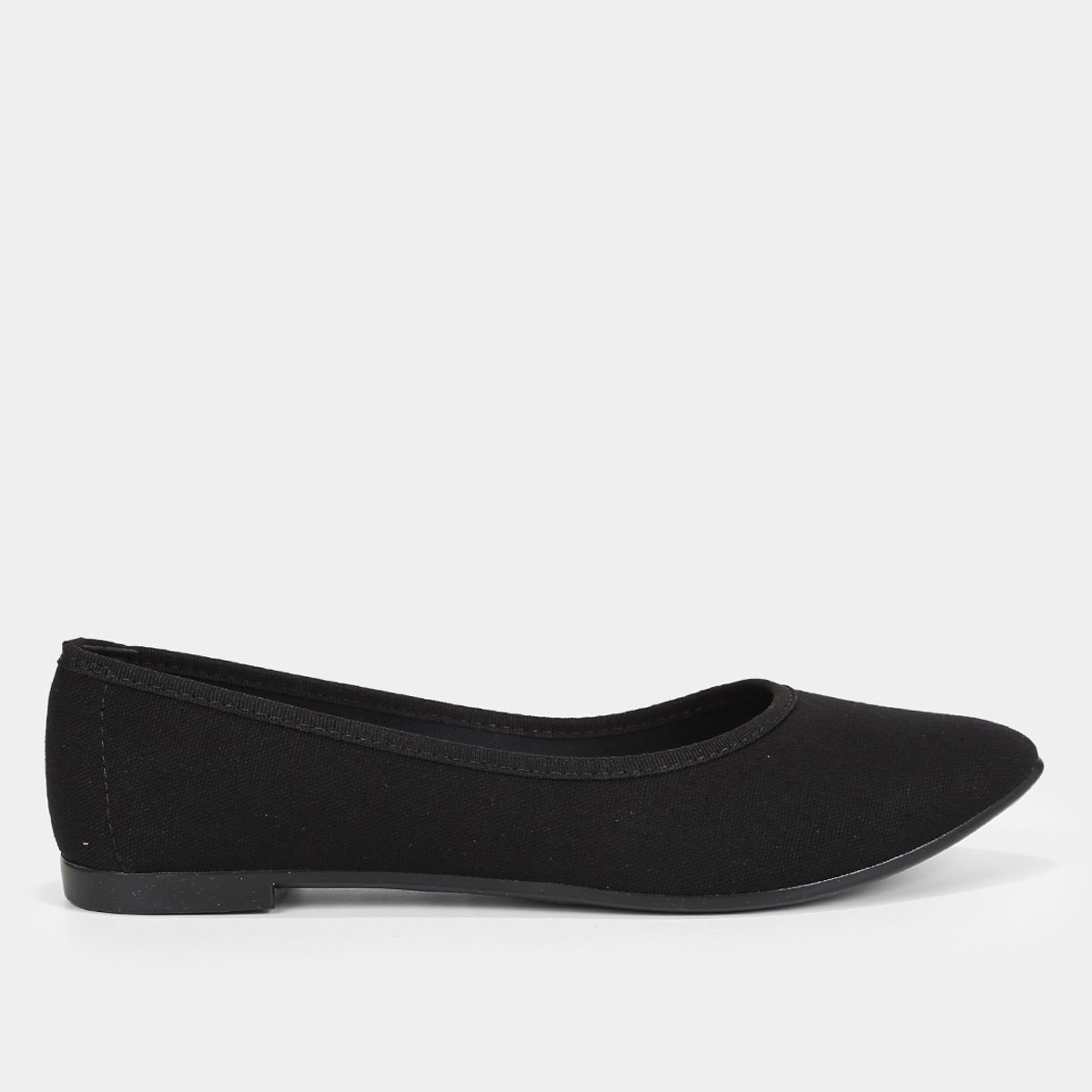Sapatilha Moleca Bico Fino Básica Feminina - Preto+Chumbo Menor preço em Sapatilha Moleca Bico Fino Básica Feminina - Preto+Chumbo