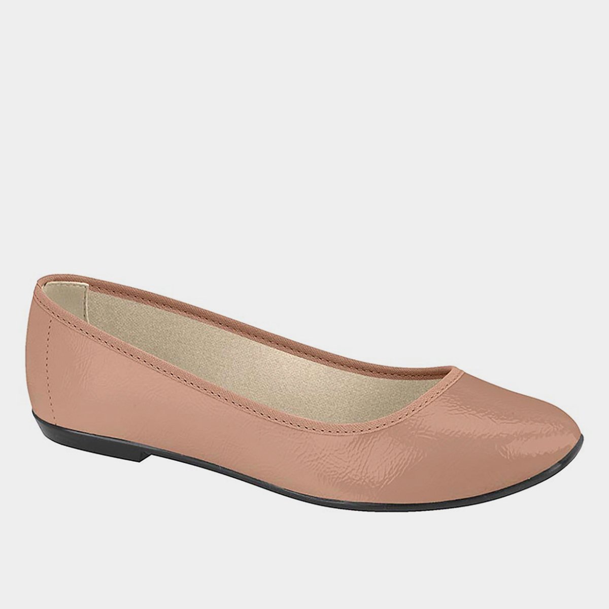 Sapatilha Moleca Bico Quadrado Feminina - Bege Menor preço em Sapatilha Moleca Bico Quadrado Feminina - Bege