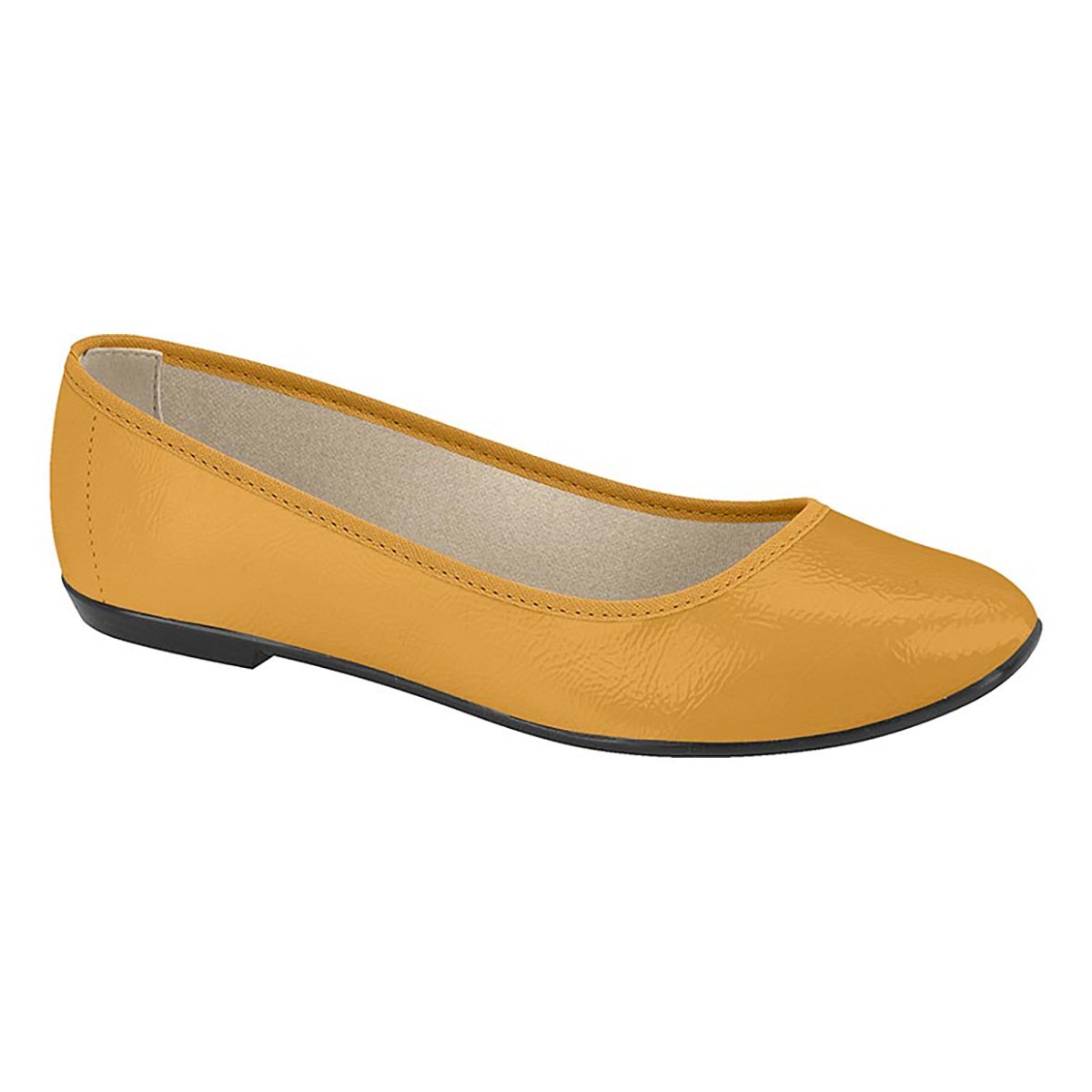 Sapatilha Moleca Bico Quadrado Feminina - Mostarda Menor preço em Sapatilha Moleca Bico Quadrado Feminina - Mostarda