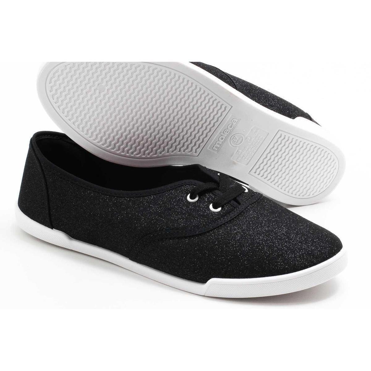 Sapatilha Moleca Cadarço Lona Brilho Feminina - Roxo | Zattini