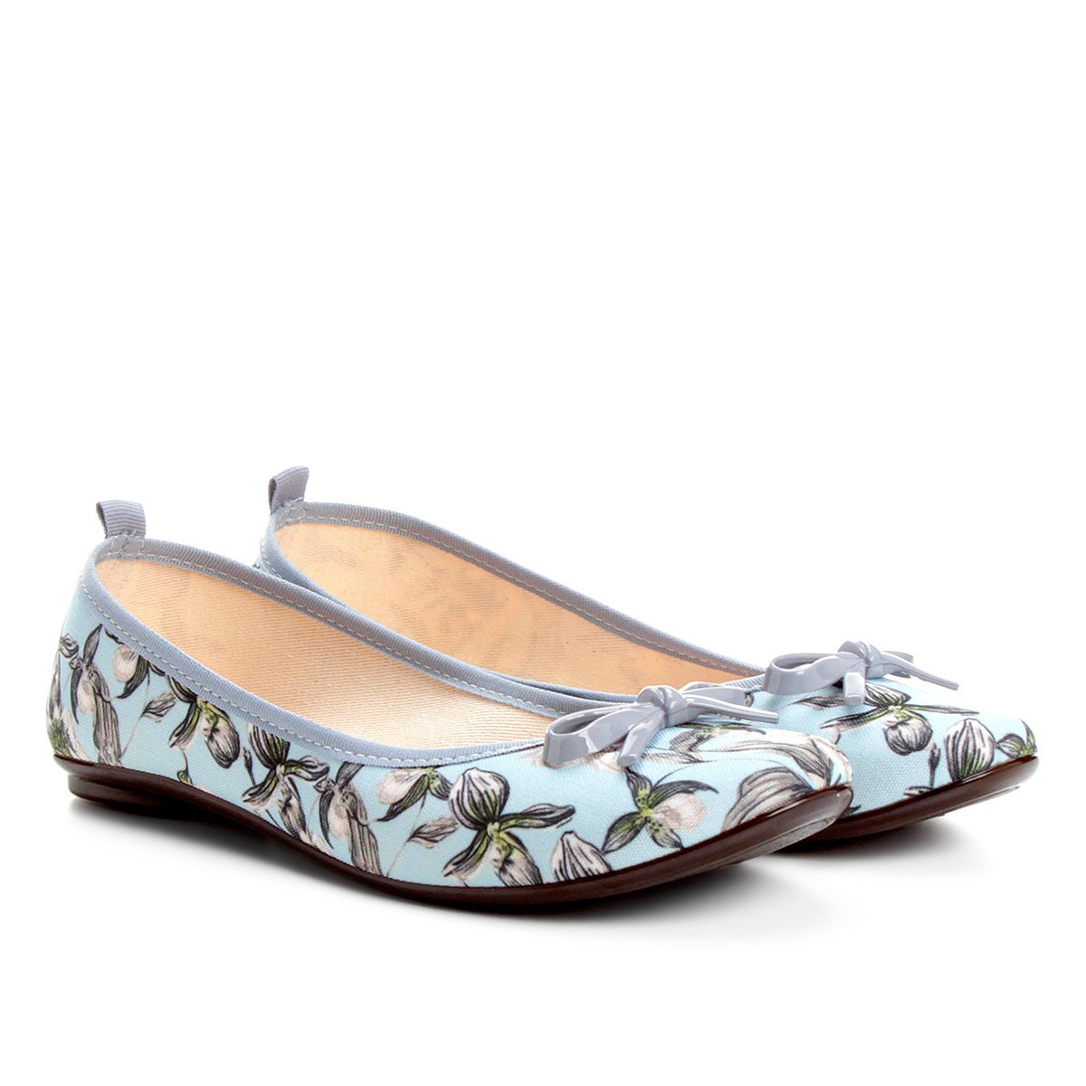 Sapatilha Moleca Folhagem Feminina - Azul | Zattini