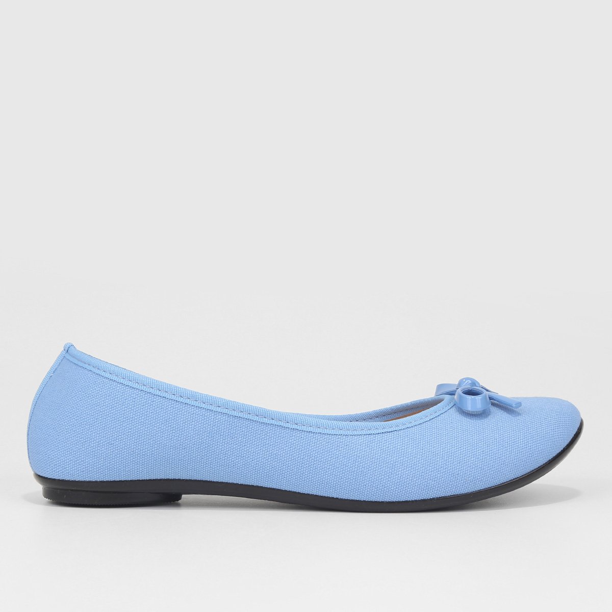 Sapatilha Moleca Laço Bico Redondo Feminina - Azul Menor preço em Sapatilha Moleca Laço Bico Redondo Feminina - Azul