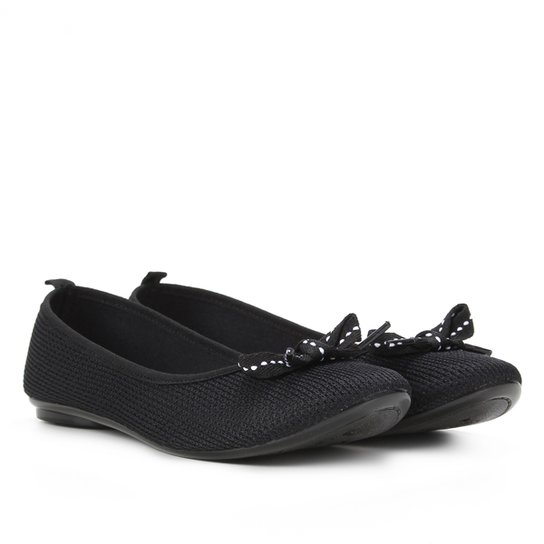 Sapatilha Moleca Laço Feminina - Preto