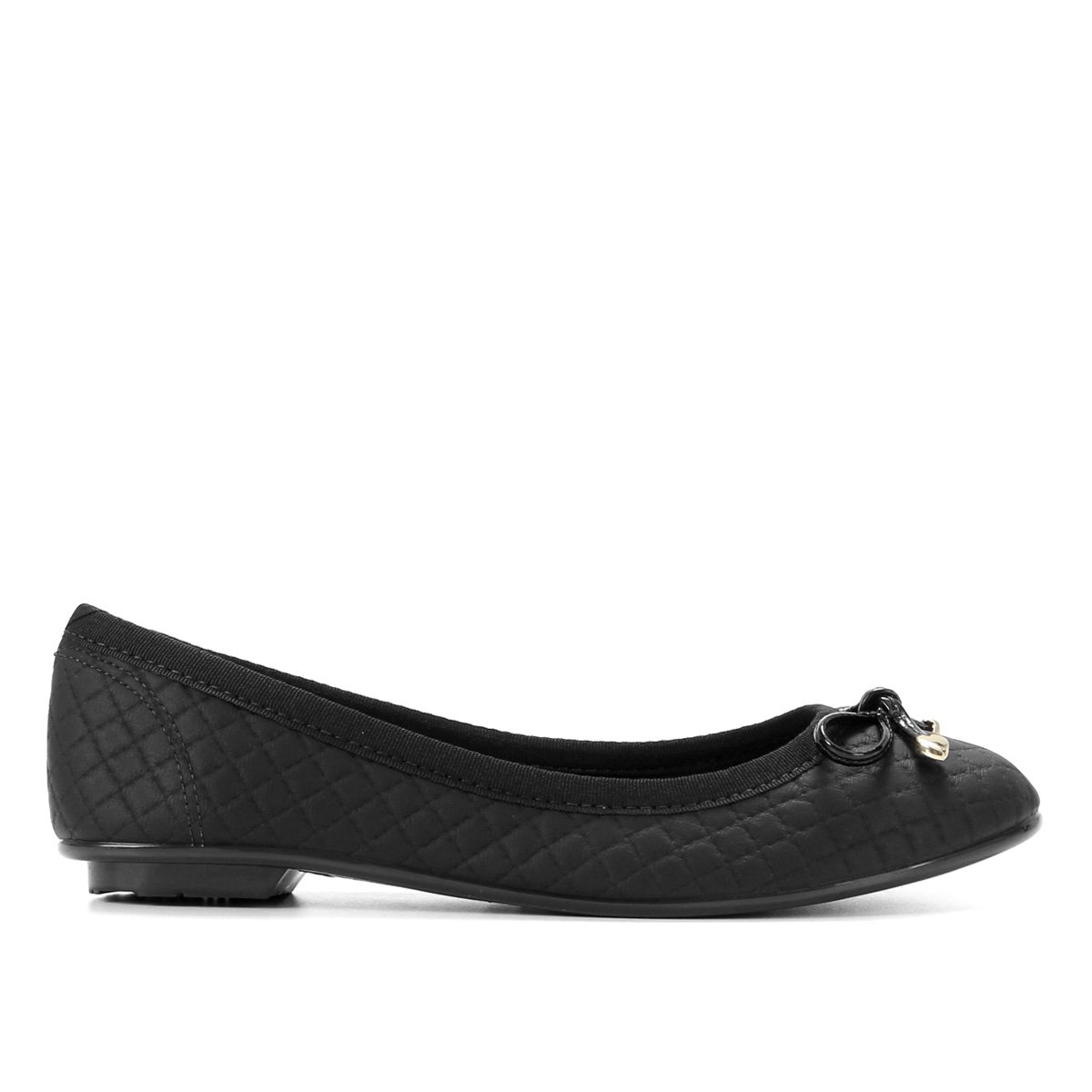 Sapatilha Moleca Matelassê Bico Redondo Feminina - Preto Menor preço em Sapatilha Moleca Matelassê Bico Redondo Feminina - Preto