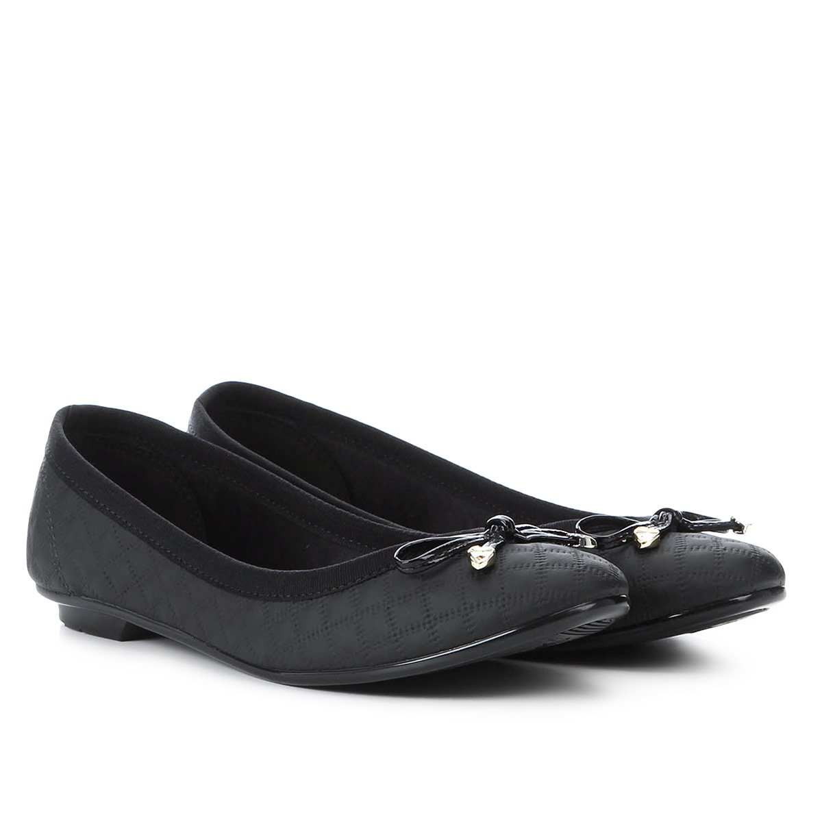 Sapatilha Moleca Matelassê com Laço Feminina - Preto Menor preço em Sapatilha Moleca Matelassê com Laço Feminina - Preto