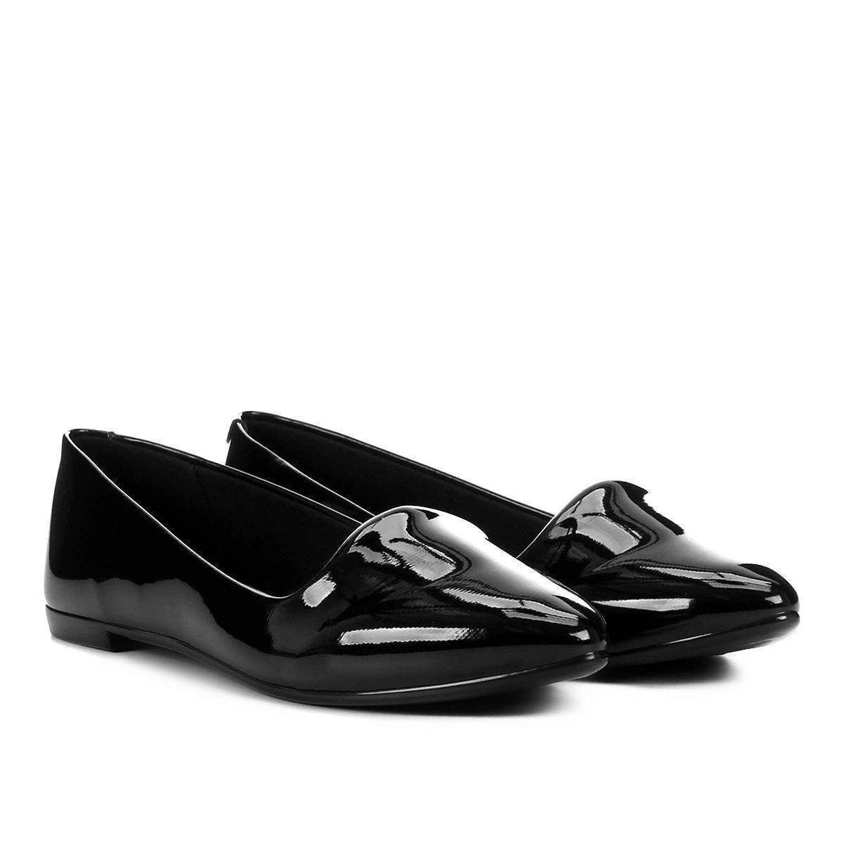 Sapatilha Moleca Slipper Verniz Feminina - Preto Menor preço em Sapatilha Moleca Slipper Verniz Feminina - Preto