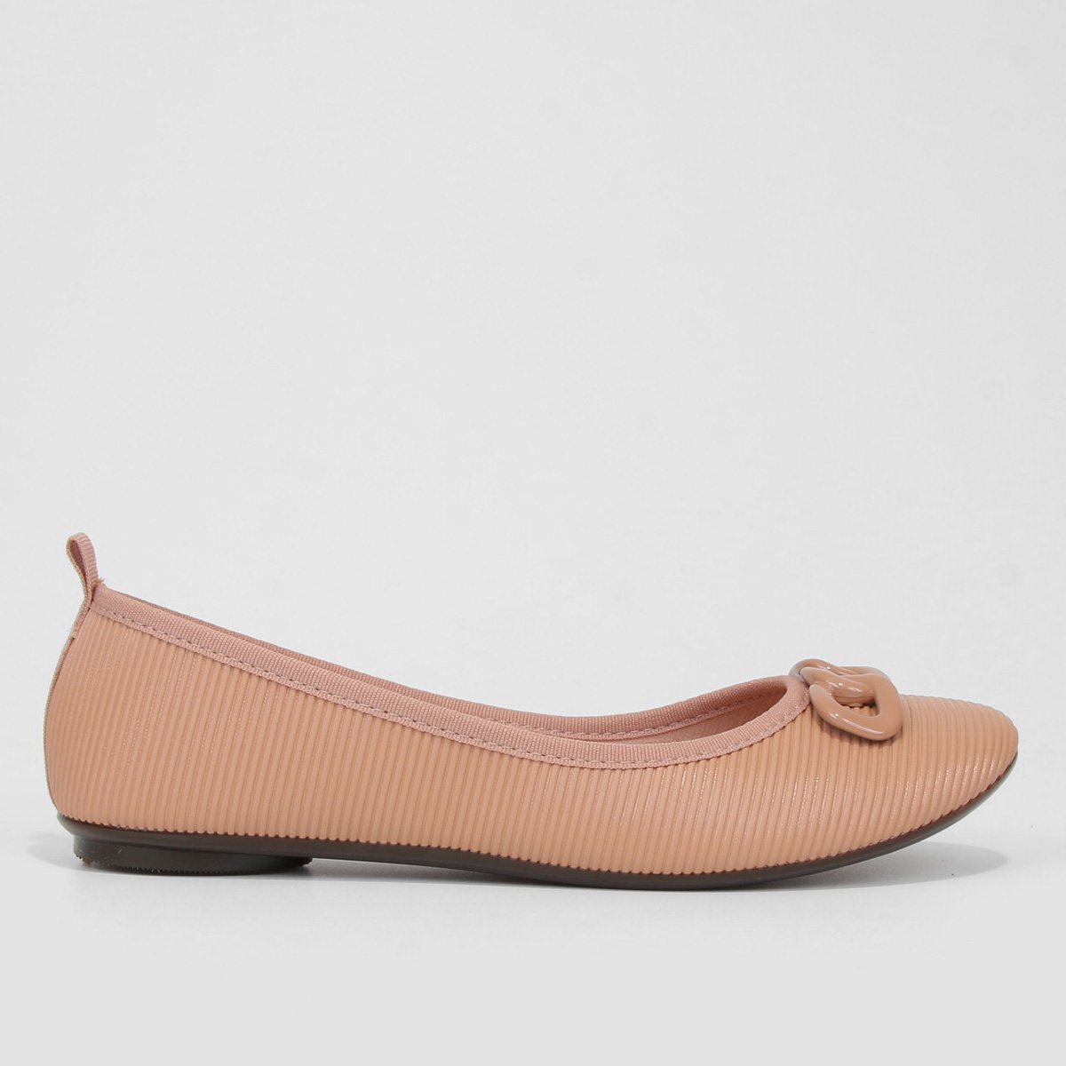 Sapatilha Moleca Textura Corrente Feminina - Nude Menor preço em Sapatilha Moleca Textura Corrente Feminina - Nude