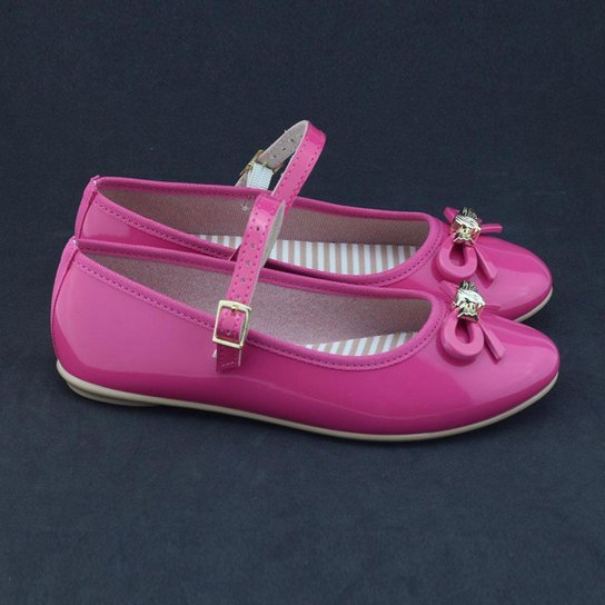 Sapatilha Molekinha Meninas Casual 2502.394 verniz laço fest