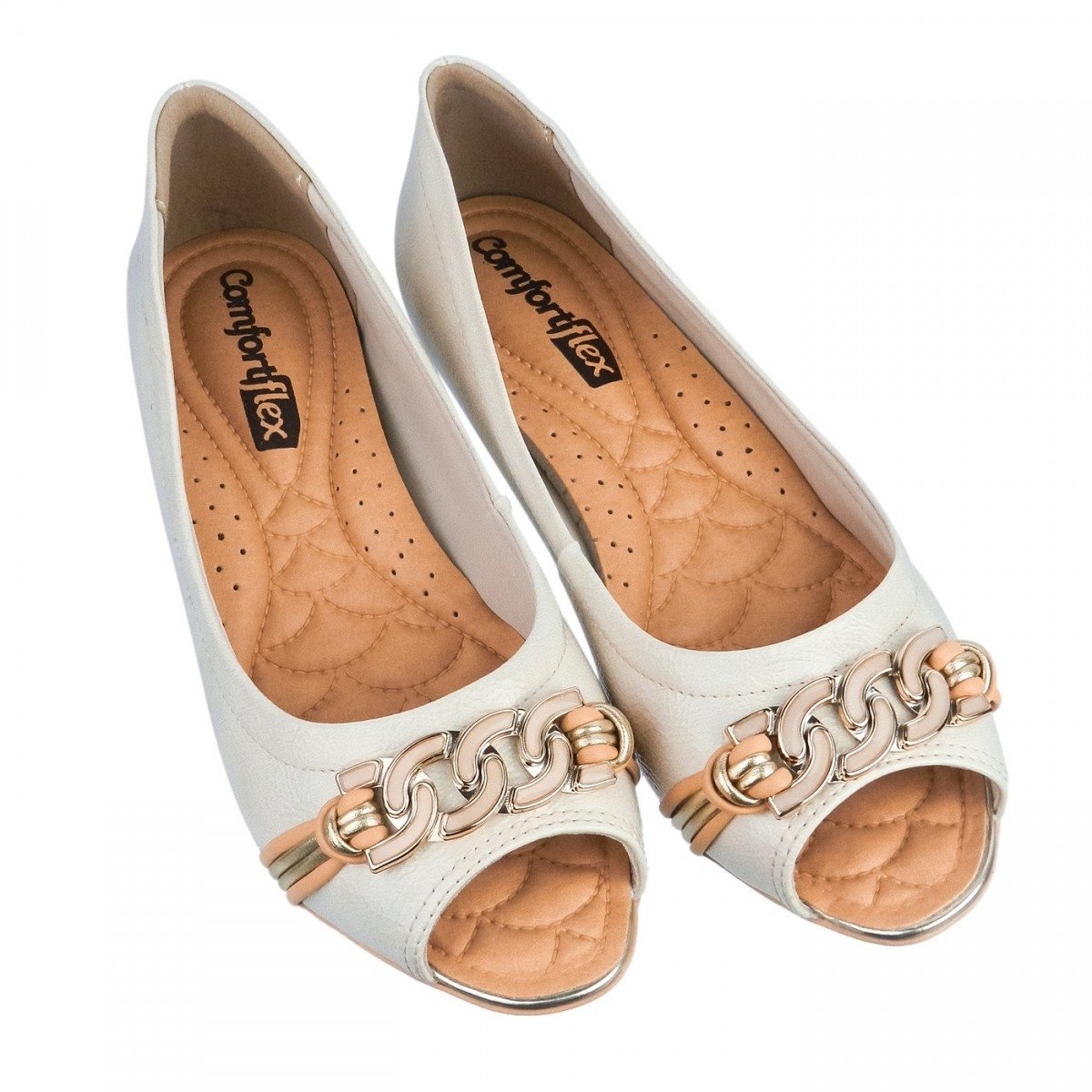 sapatilha peep toe comfortflex