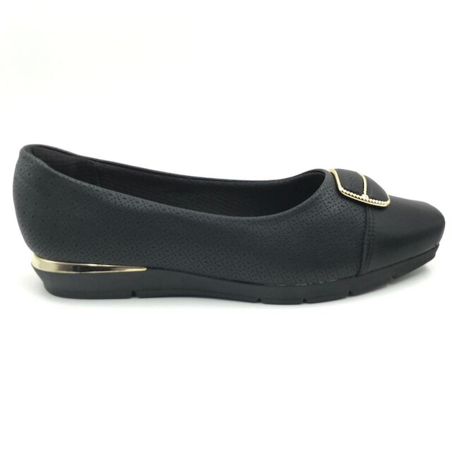 Sapatilha Piccadilly Maxi Bico Quadrado Preta 147304