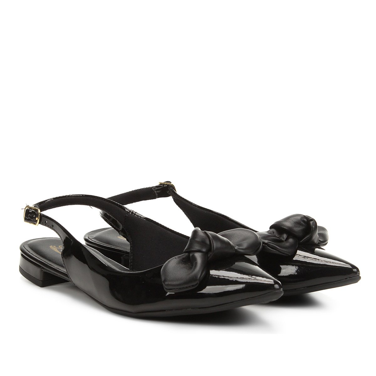 Sapatilha Pietra Fernandes Slingback Laço Feminina - Preto Menor preço em Sapatilha Pietra Fernandes Slingback Laço Feminina - Preto