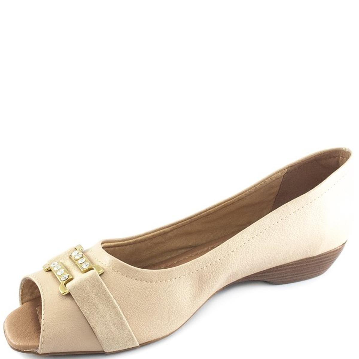 Sapatilha Ponta Aberta Sapato Show - Nude | Zattini