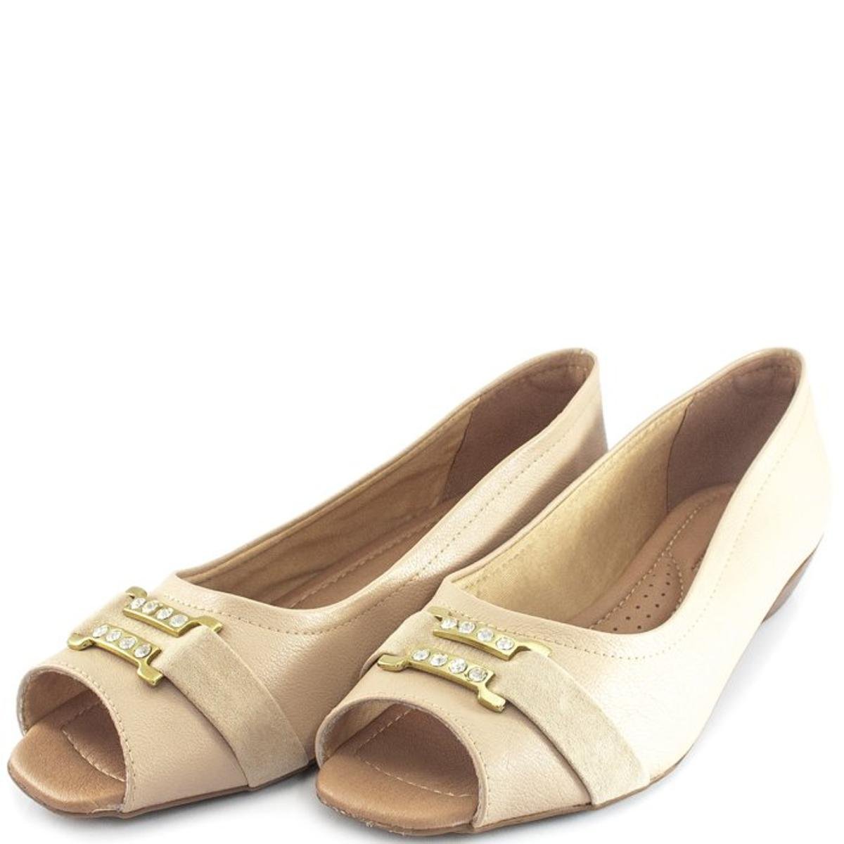 Sapatilha Ponta Aberta Sapato Show - Nude | Zattini