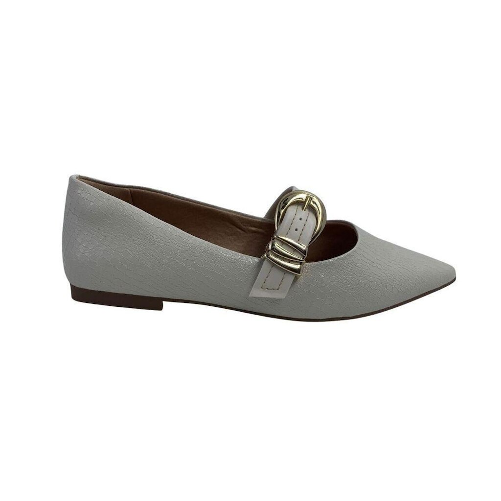 Sapatilha Ramarim Off White 2610104 Verniz Croco - Bege 40