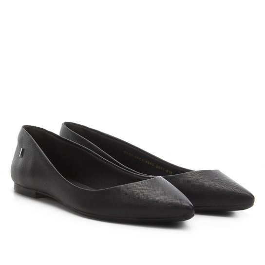 Sapatilha Santa Lolla Bico Fino Texturizada Feminina - Preto