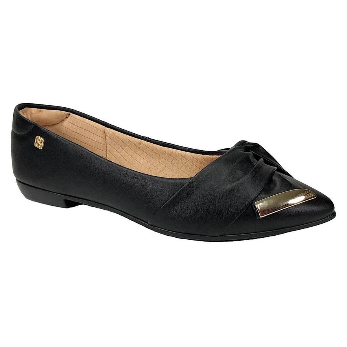 Sapatilha Santinelli Feminina Bico Fino 1266-708 Preta Menor preço em Sapatilha Santinelli Feminina Bico Fino 1266-708 Preta