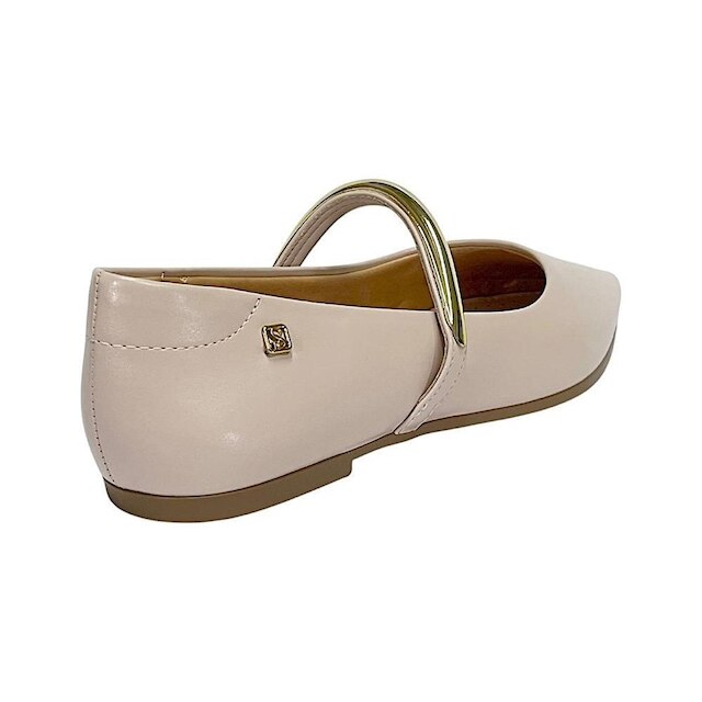 Sapatilha Santinelli Feminina Bico Fino 1600-034 Creme