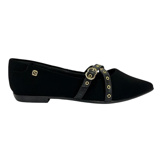 Sapatilha Santinelli Nobuck Bico Fino 1266-776 Preto