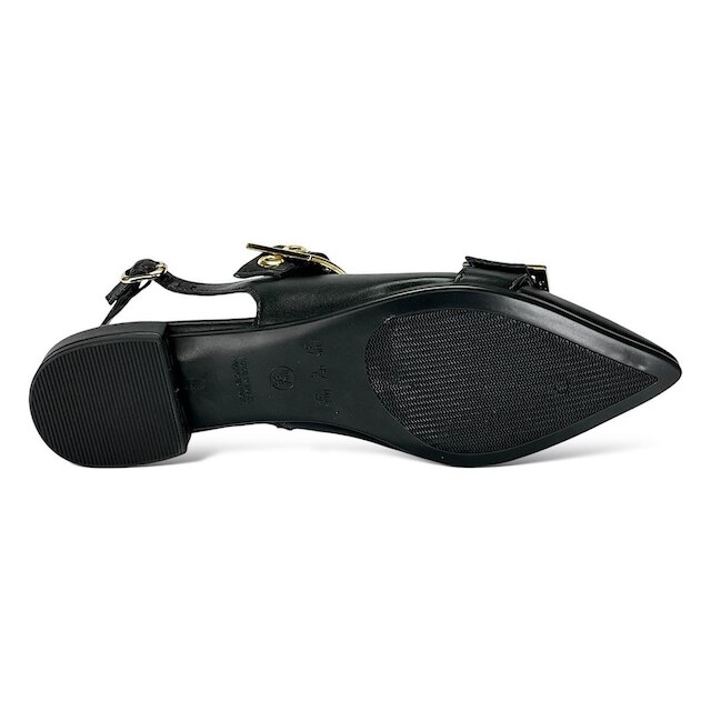 Sapatilha Santinelli Slingback Fivelas 1558-011 Preto