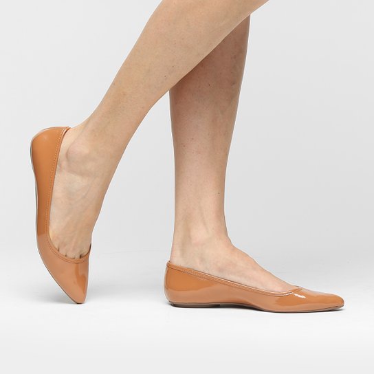 Sapatilha Shoestock Bico Fino Feminina - Caramelo