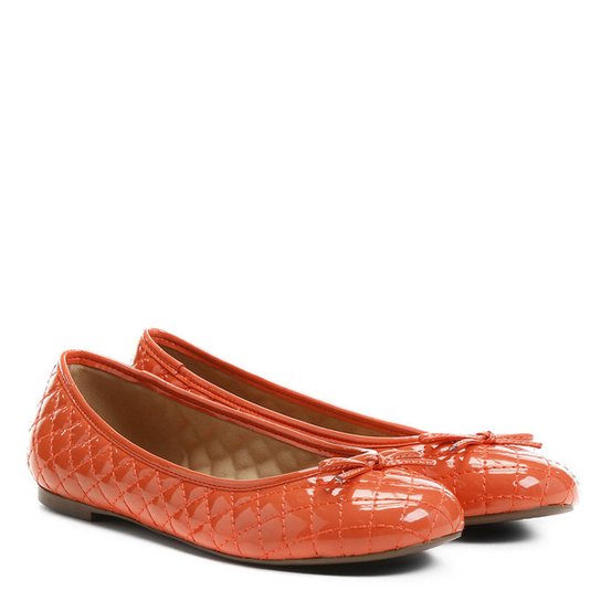 Sapatilha Shoestock Bico Redondo Matelassê - Coral