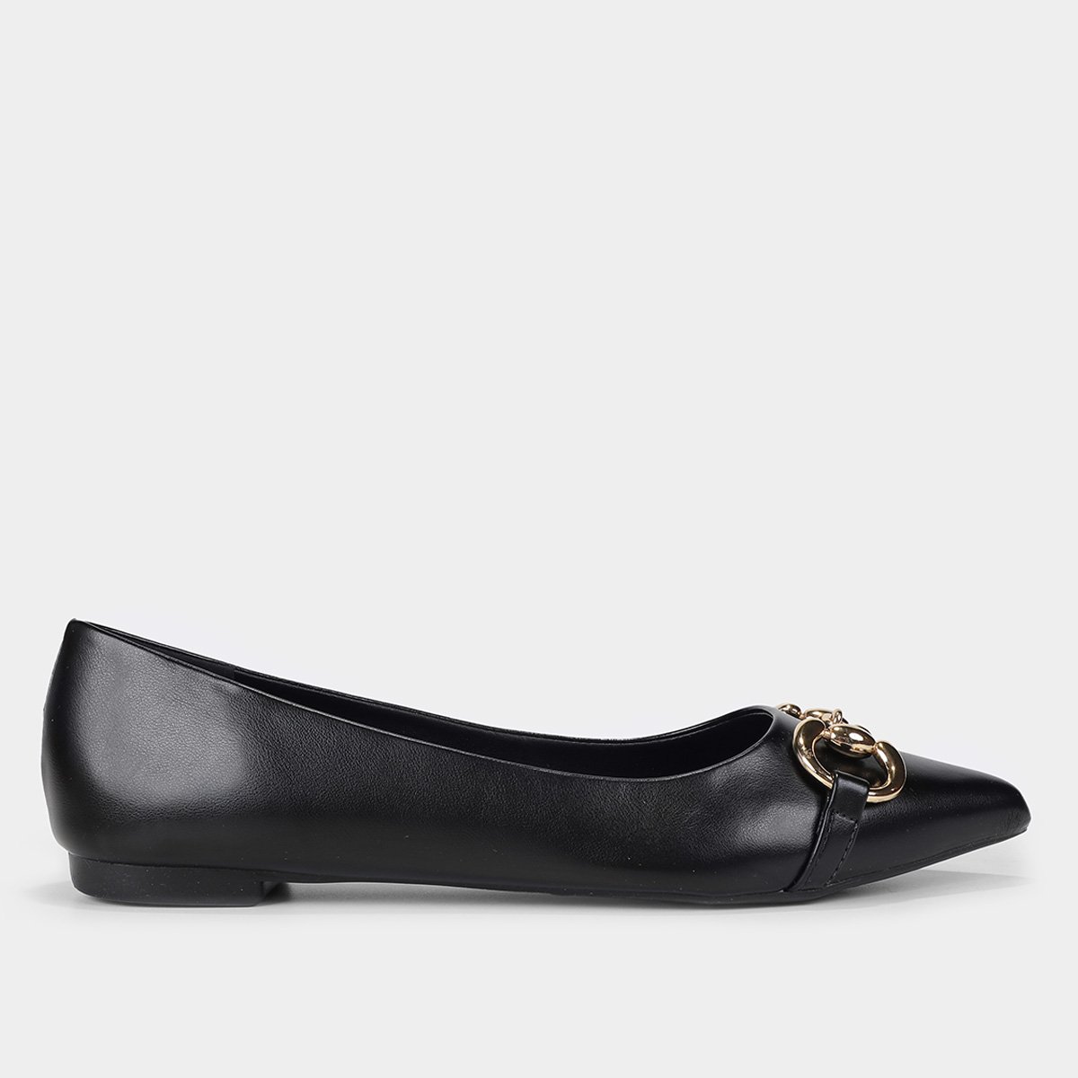 Sapatilha Shoestock Enfeite Bico Fino Feminina - Preto Menor preço em Sapatilha Shoestock Enfeite Bico Fino Feminina - Preto