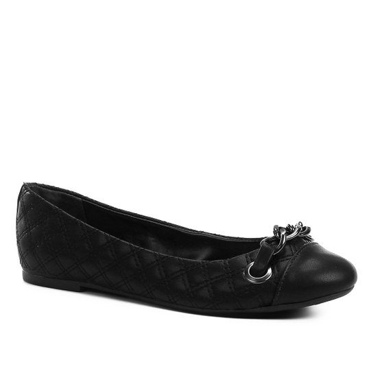 Sapatilha Shoestock Matelassê Corrente Feminina - Preto