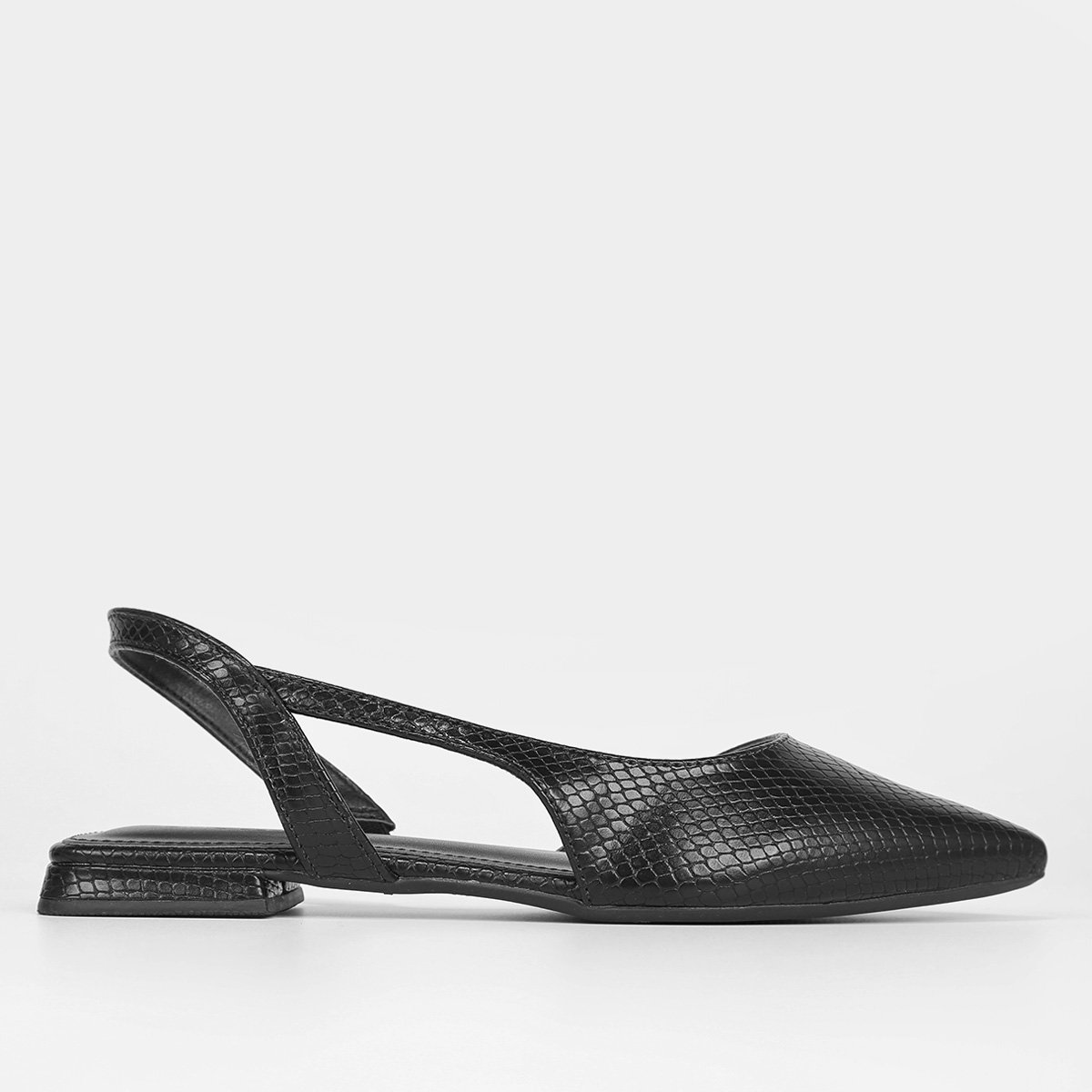 Sapatilha Shoestock Recorte Bico Fino Feminina - Preto Menor preço em Sapatilha Shoestock Recorte Bico Fino Feminina - Preto