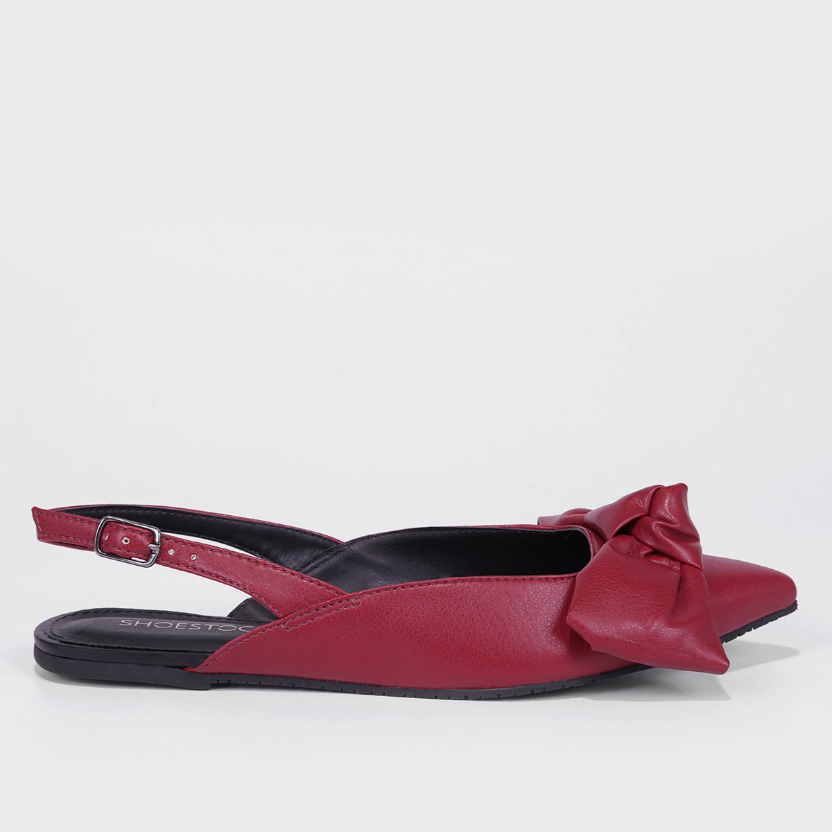 Sapatilha Shoestock Slingback Laço Feminina - Vermelho Menor preço em Sapatilha Shoestock Slingback Laço Feminina - Vermelho