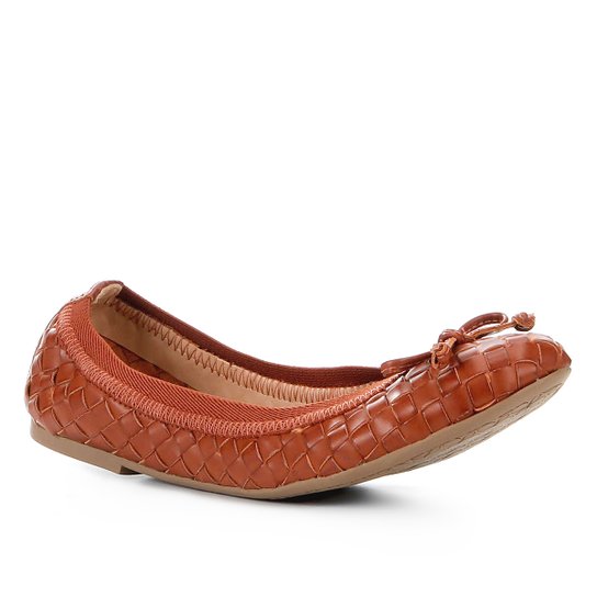 Sapatilha Shoestock Transpassada Feminina - Caramelo