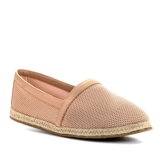 Sapatilha Shoestock Tricot Couro Corda - Nude