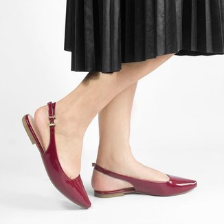 Sapatilha Slingback Bico Fino Elvira Marsala VINHO | #5e2129 39