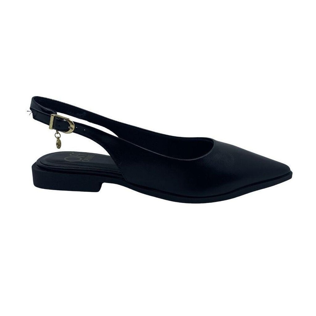 Sapatilha Slingback Offline Bico Fino Preta 24395 - Preto 39