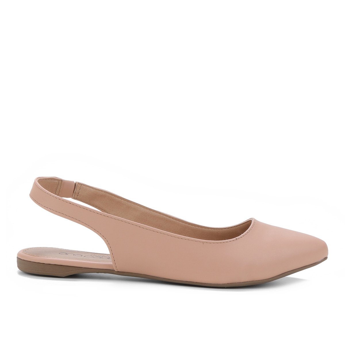 Sapatilha Studio Ana Paula Bico Fino Slingback Feminina - Nude Menor preço em Sapatilha Studio Ana Paula Bico Fino Slingback Feminina - Nude