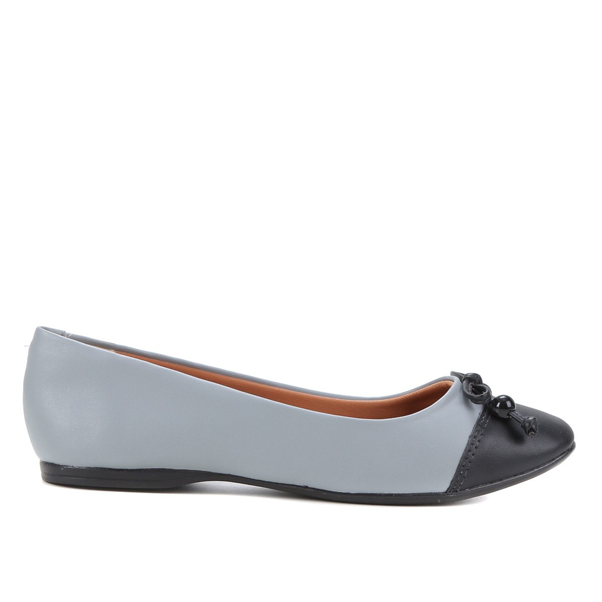 Sapatilha Studio Ana Paula Bico Quadrado Verniz Feminina - Cinza+Preto Menor preço em Sapatilha Studio Ana Paula Bico Quadrado Verniz Feminina - Cinza+Preto