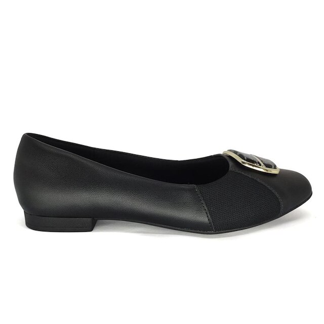 Sapatilha Usaflex Couro Joanete Bico Quadrado Elegante