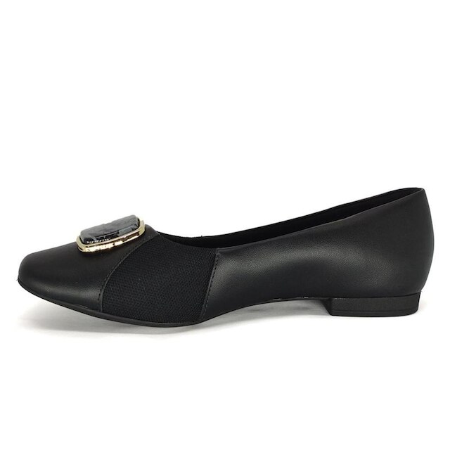 Sapatilha Usaflex Couro Joanete Bico Quadrado Elegante