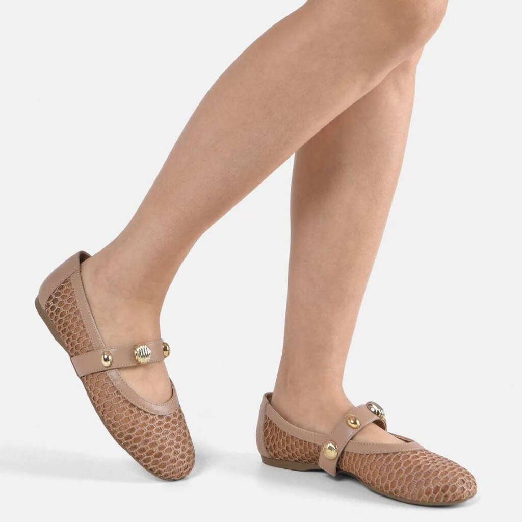 SAPATILHA VIA MARTE 410-004-01 (NUDE/DOURADO 34)