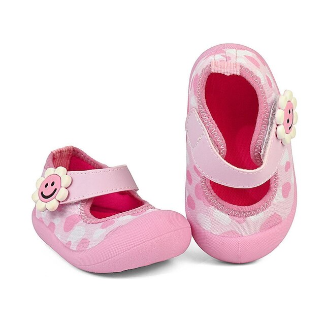 Sapatinho Esportivo Infantil Feminino Antiderrapante Primeiros Passos Rosa/Flor Mzkid