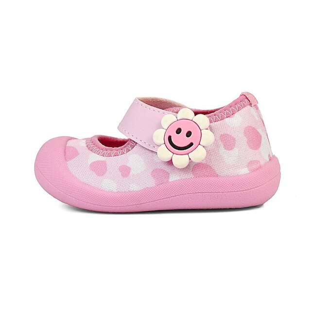 Sapatinho Esportivo Infantil Feminino Antiderrapante Primeiros Passos Rosa/Flor Mzkid