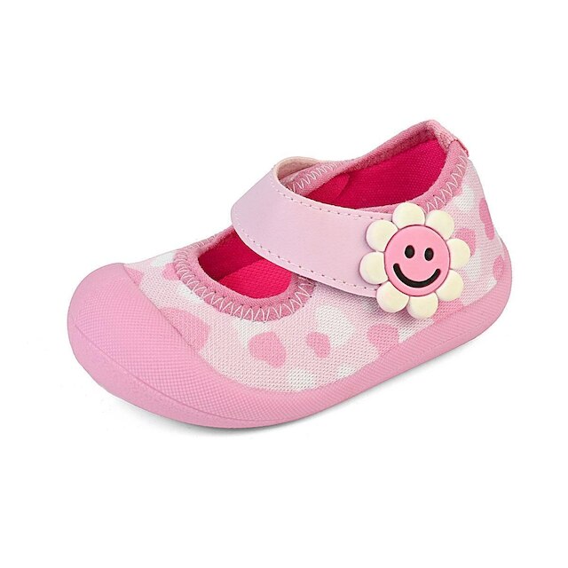 Sapatinho Esportivo Infantil Feminino Antiderrapante Primeiros Passos Rosa/Flor Mzkid