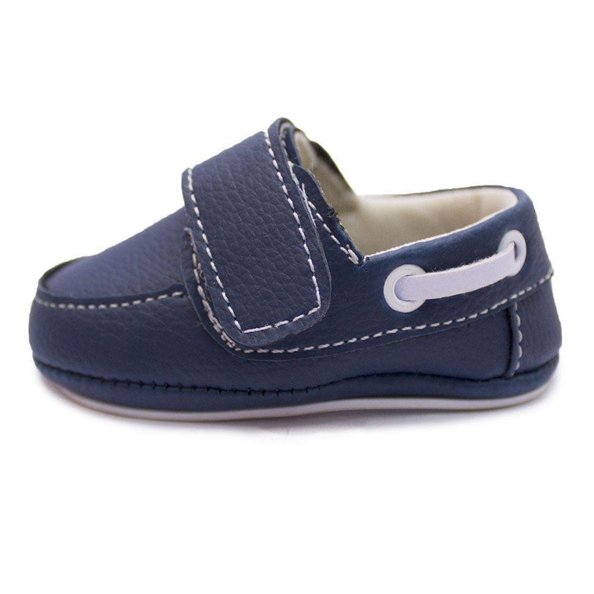 Sapatinho Mocassim Bebe Menino Liso Com Solinha - Azul | Zattini