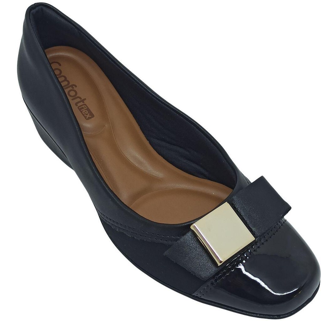 Sapato Anabela Ramarim Feminino com Enfeite Ouro