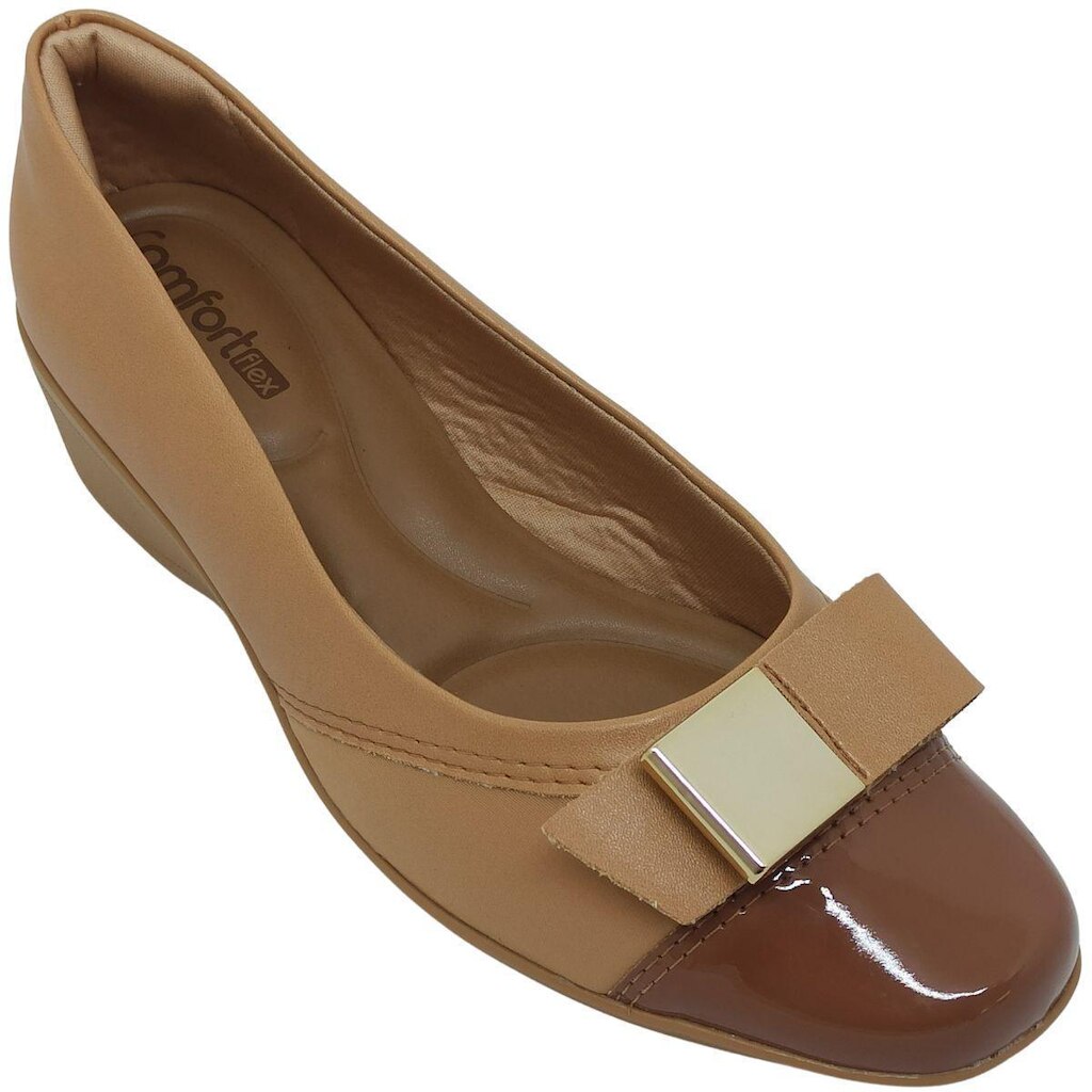 Sapato Anabela Ramarim Feminino com Enfeite Ouro