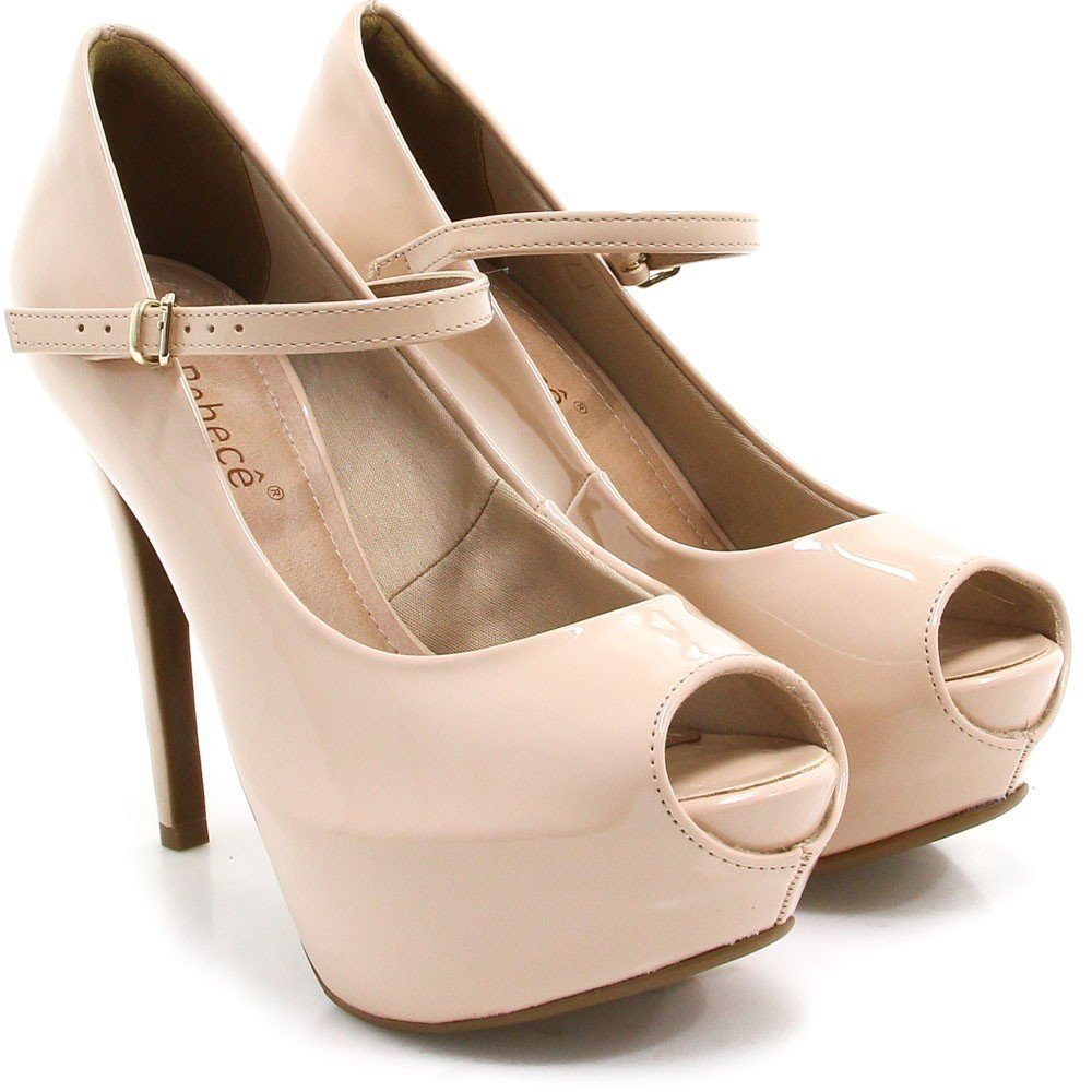 peep toe bebece verniz