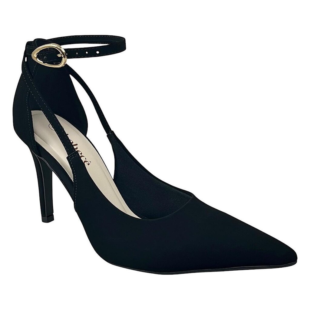 Sapato Bebecê Scarpin Bico Fino T9430-293 Preto Nobuck
