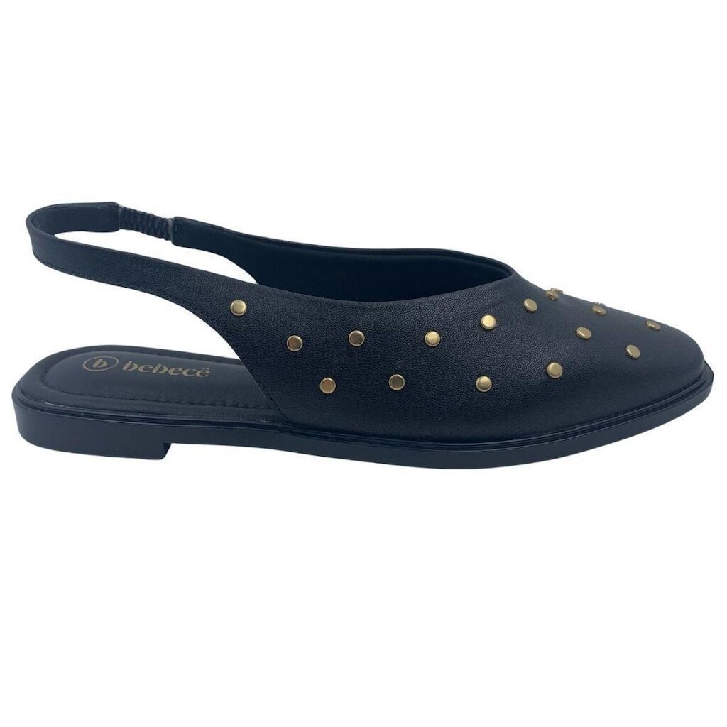 Sapato Bebecê Slingback com Spikes Preto 1118097 - Preto 35