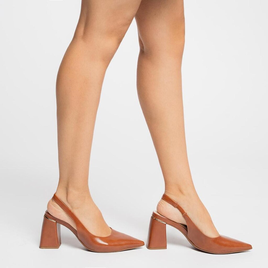 Sapato Bebecê Slingback Elegante Salto Bloco